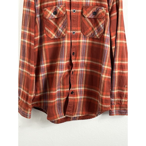 Burton Brighton Durable Goods Flannel Mens Size‎ Small Red Plaid Long Sleeve - Picture 5 of 7